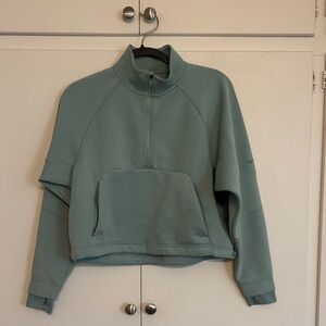 Nike Women's minty Green Quarter-Zip Sweatshirt